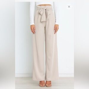 Petal & Pup Beige High-Waist Trousers